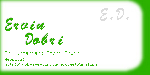 ervin dobri business card